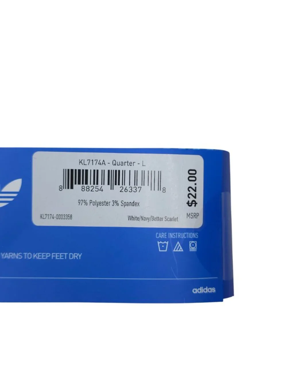 Adidas Mens Cushioned Quarter Socks 6-Pack Large Moisture-Wicking Show Size 8-12